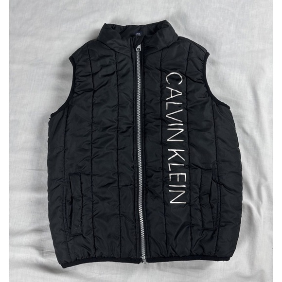 Calvin Klein Insulated Vest Girl Size Small Black Warm, Pockets - Picture 1 of 11